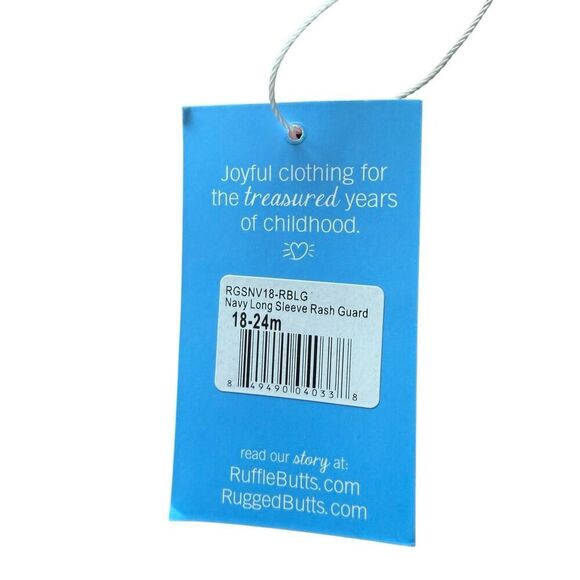 Ruggedbutts LONG SLEEVE RASH GUARD top navy blue SZ 18-24 months NEW RUFFLEBUTTS - Picture 5 of 6